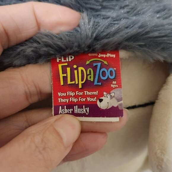 Flip A Zoo Asher Husky & Poppi Polar Bear Plush 18" Stuffed Reversible Plush Toy - Picture 11 of 13